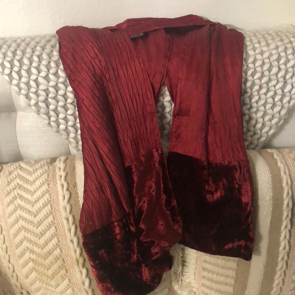 Vintage shawl red polyester rayon